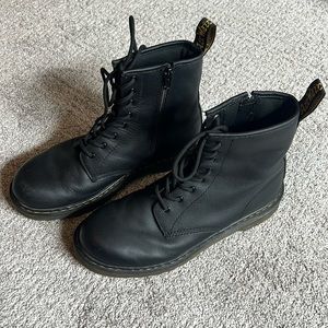 Doc Marten Black Leather Boots Youth 6/Women’s 8